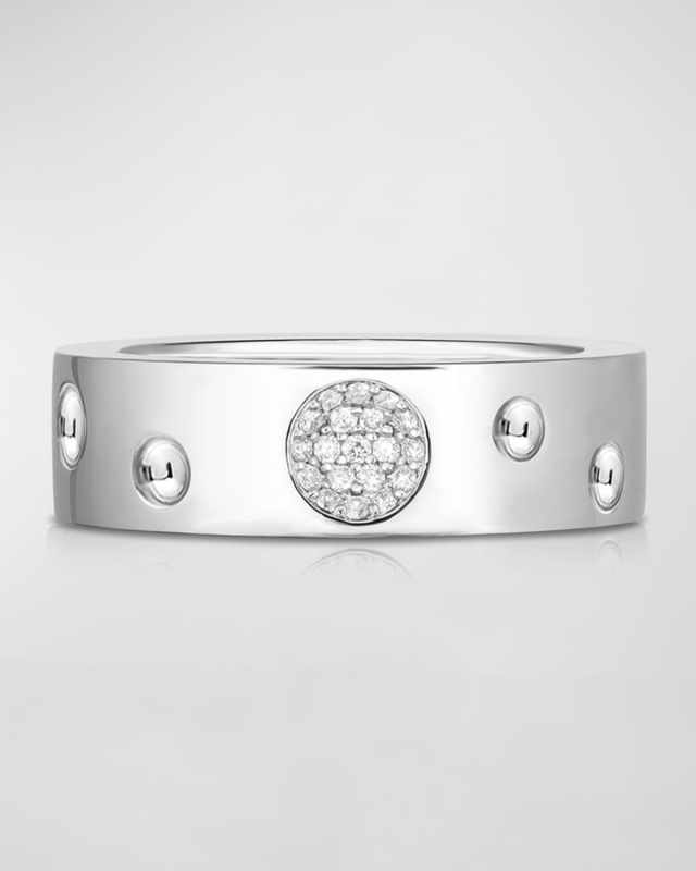 Pois Moi Luna 18K White Gold Ring, Size 6.75