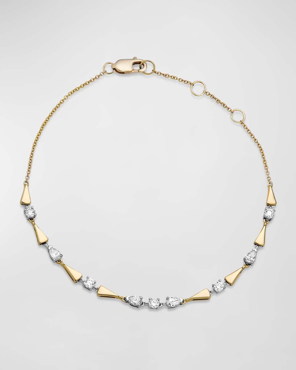 Diamond 10K Gold Link Bracelet