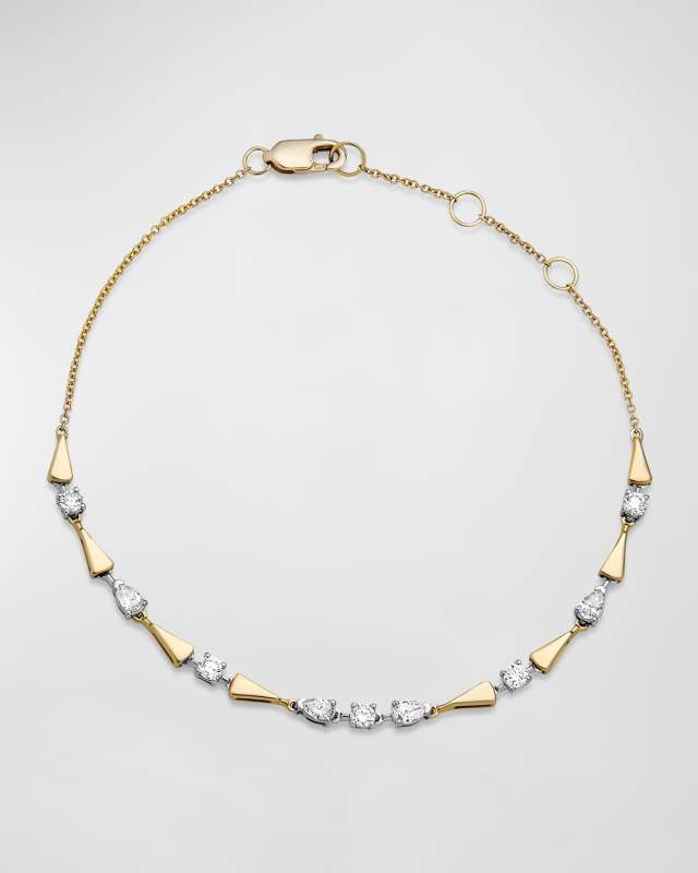Diamond 10K Gold Link Bracelet