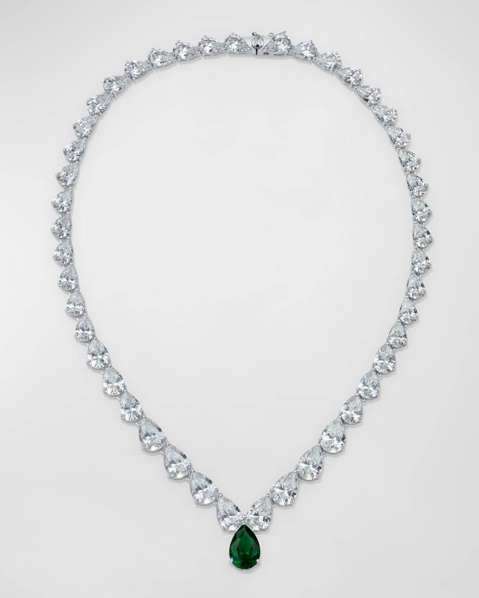 Graduated Pear-Cut Cubic Zirconia Necklace