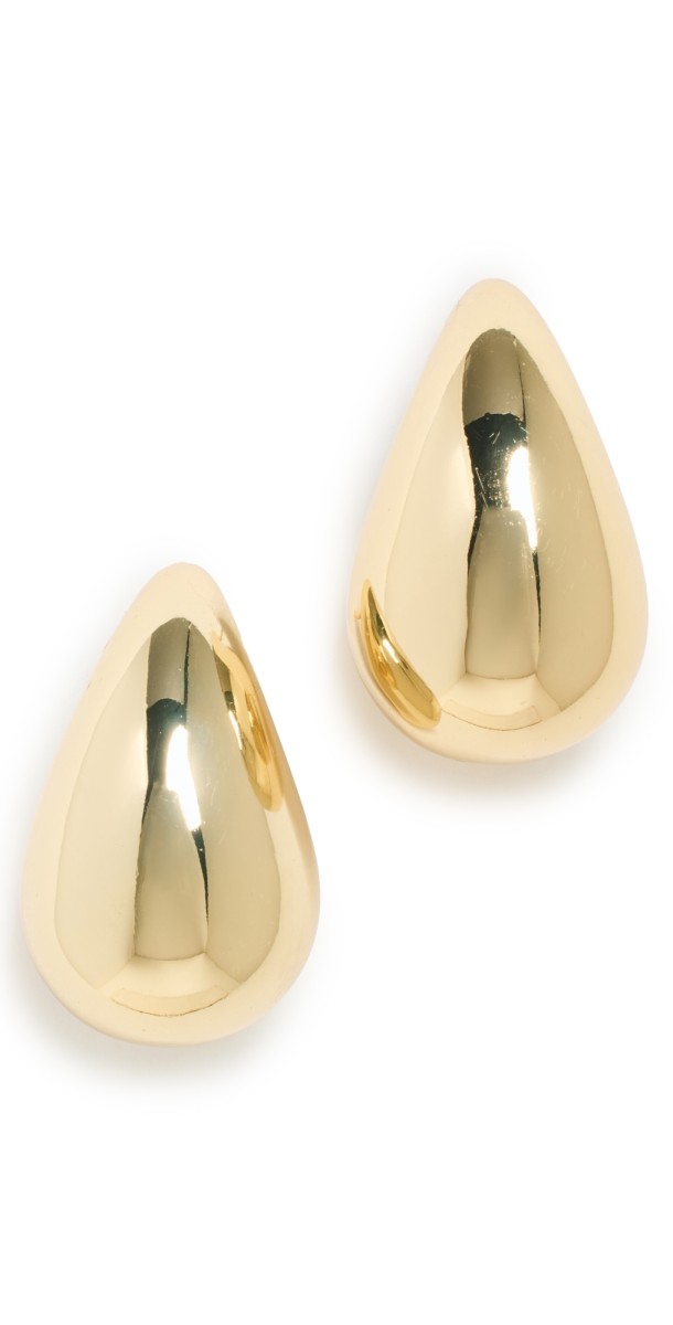 By Adina Eden Solid Chunky Drop Stud Earrings Gold