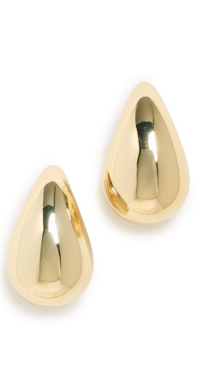 By Adina Eden Solid Chunky Drop Stud Earrings Gold