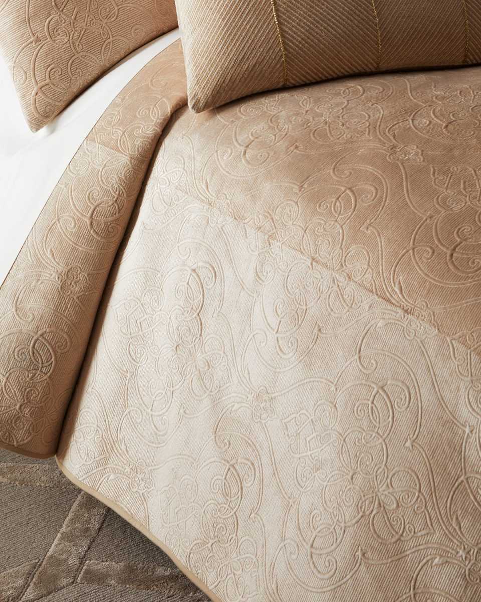 Davim Scroll Velvet Coverlet,