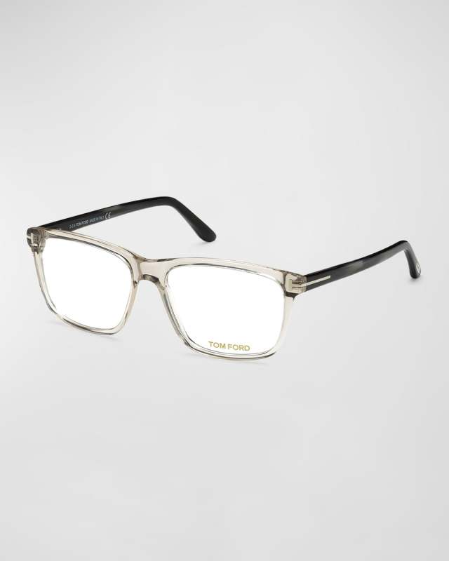 Blue Blocking Two-Tone Acetate Square Glasses