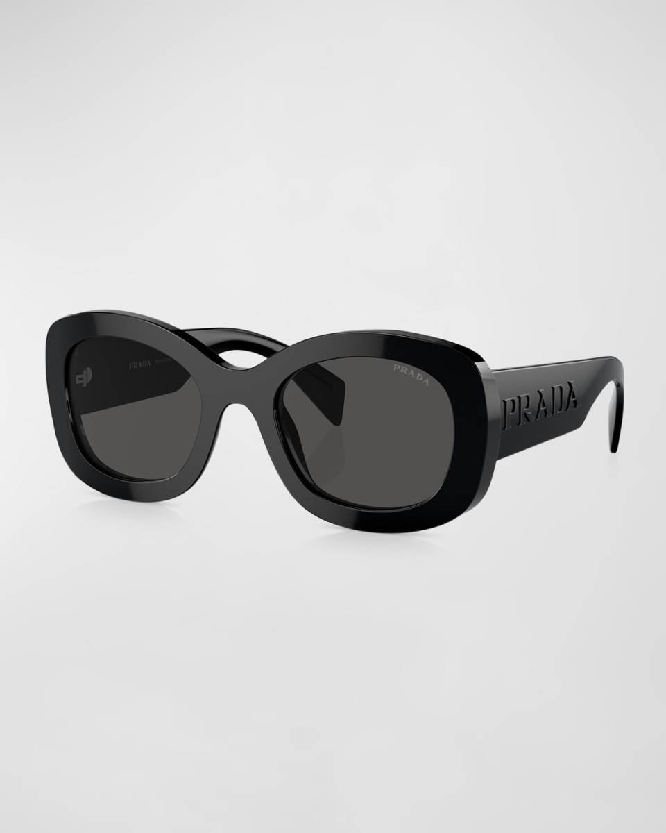 Oversized Logo Acetate & Plastic Oval Sunglasses