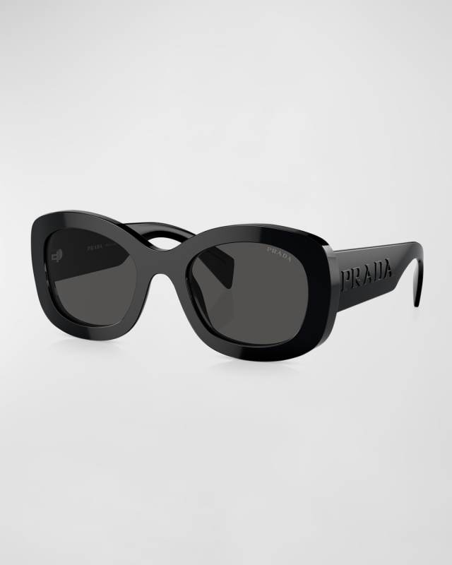 Oversized Logo Acetate & Plastic Oval Sunglasses