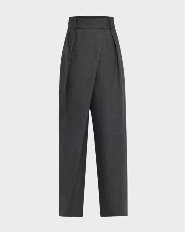 Wool-Blend Wrap Trousers