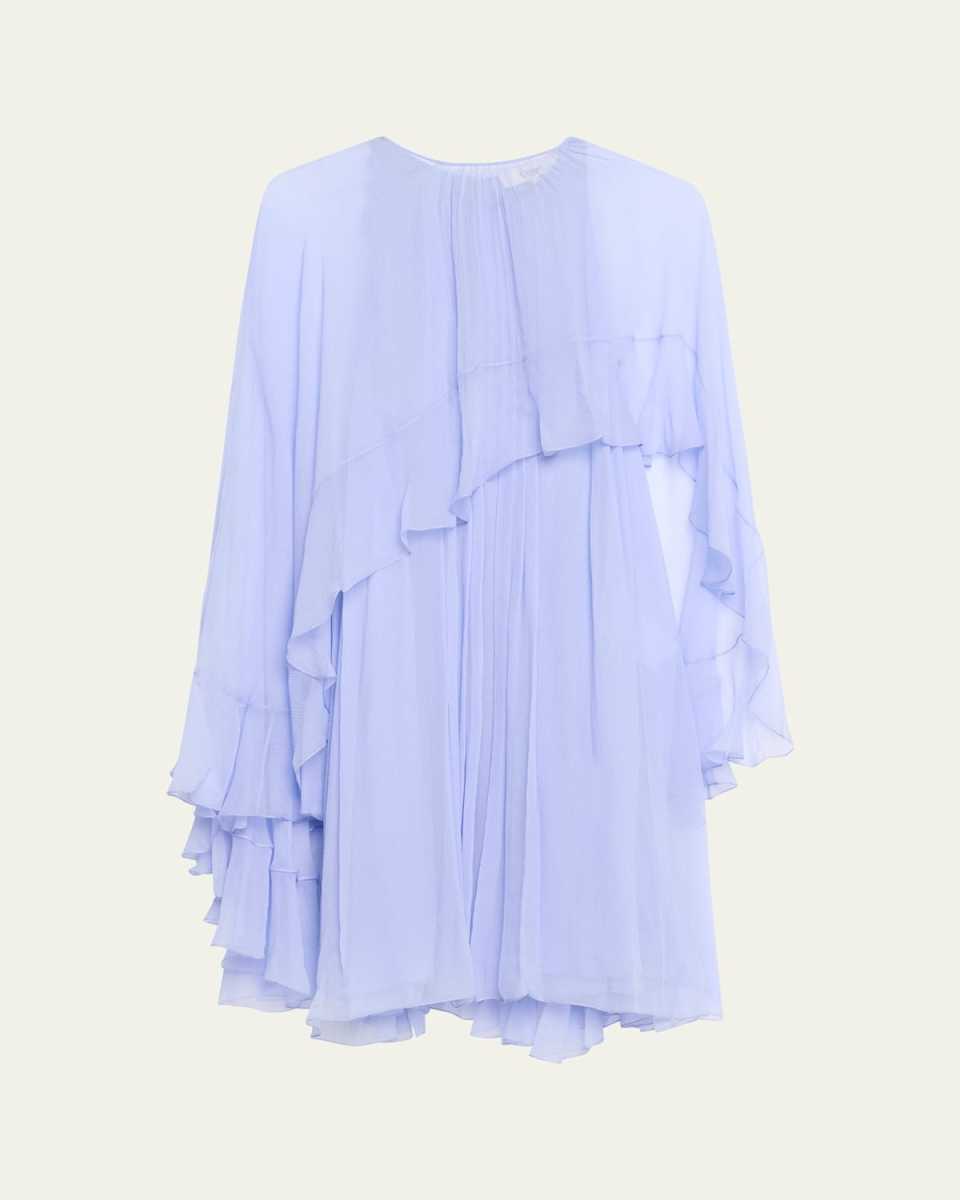 Ruffled Silk Mini Dress