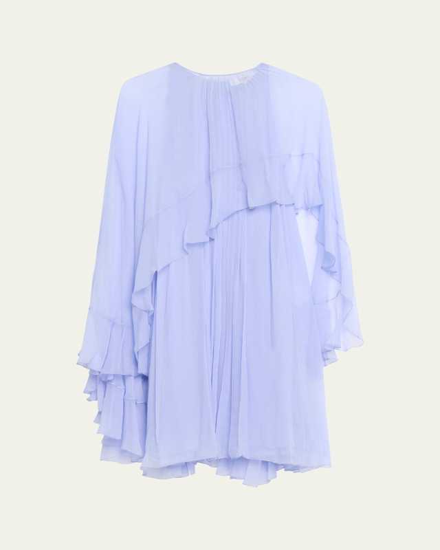 Ruffled Silk Mini Dress