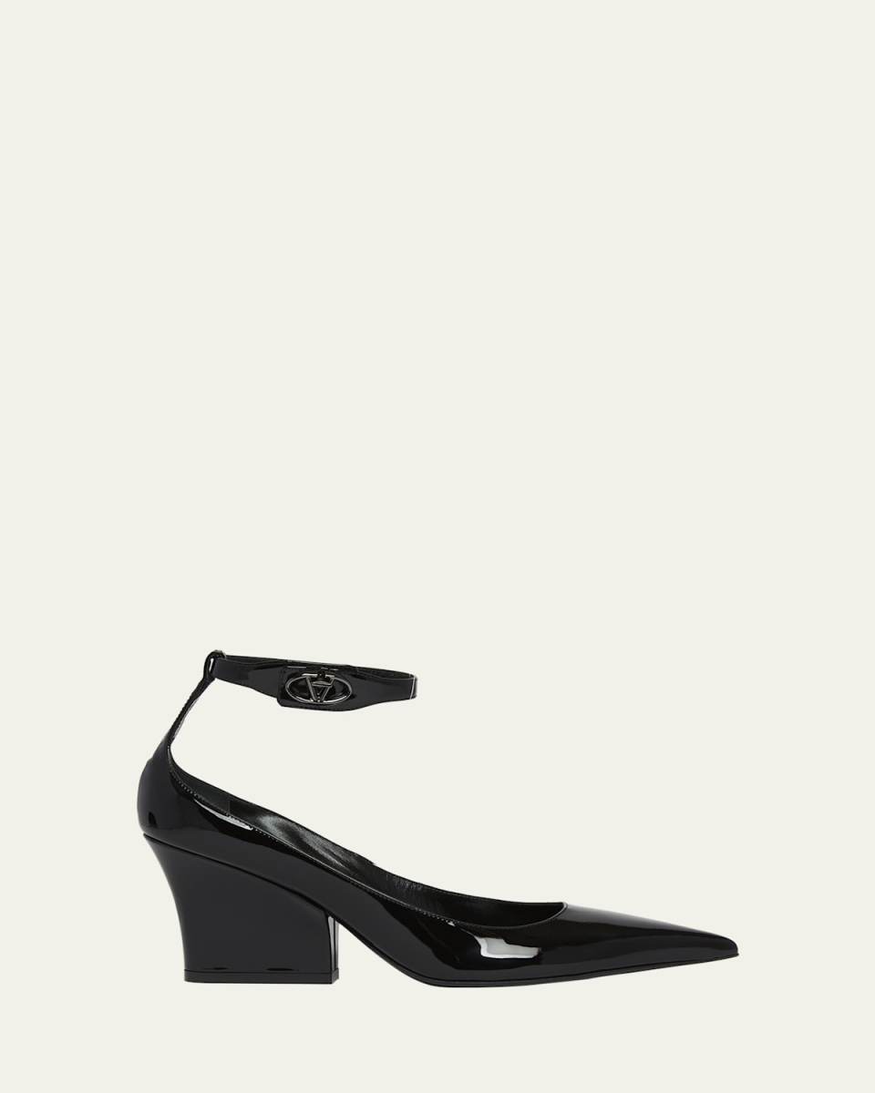 Patent Point Ankle-Strap Pumps