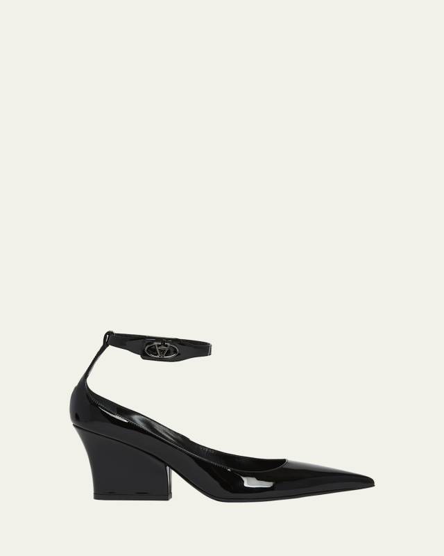 Patent Point Ankle-Strap Pumps