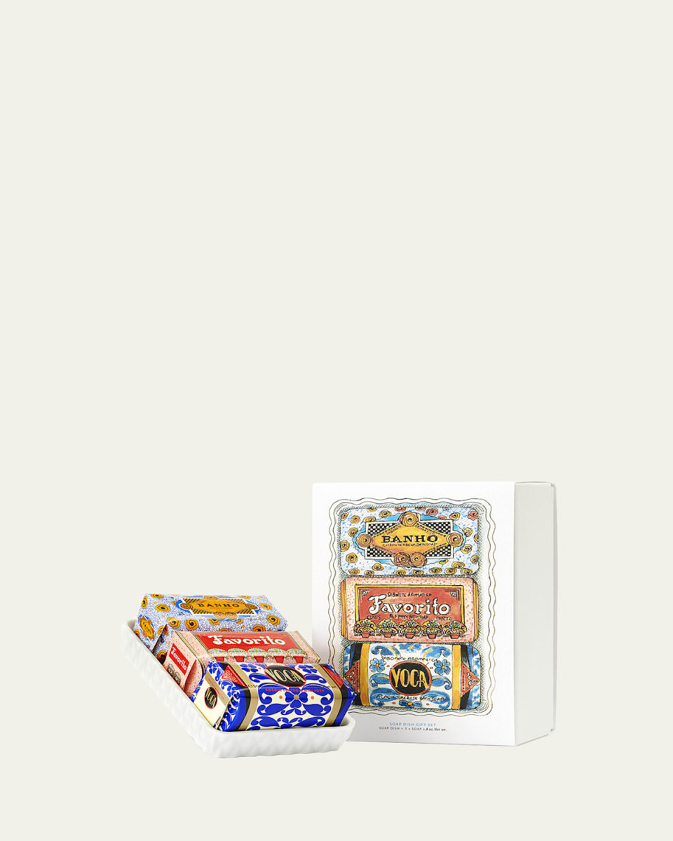 3-Piece Mini Soaps Gift Set with Soap Dish