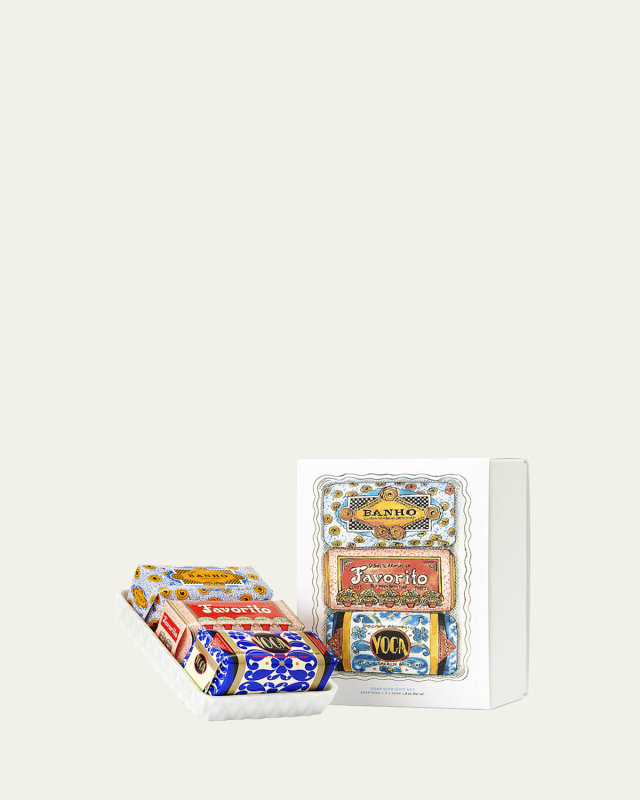 3-Piece Mini Soaps Gift Set with Soap Dish