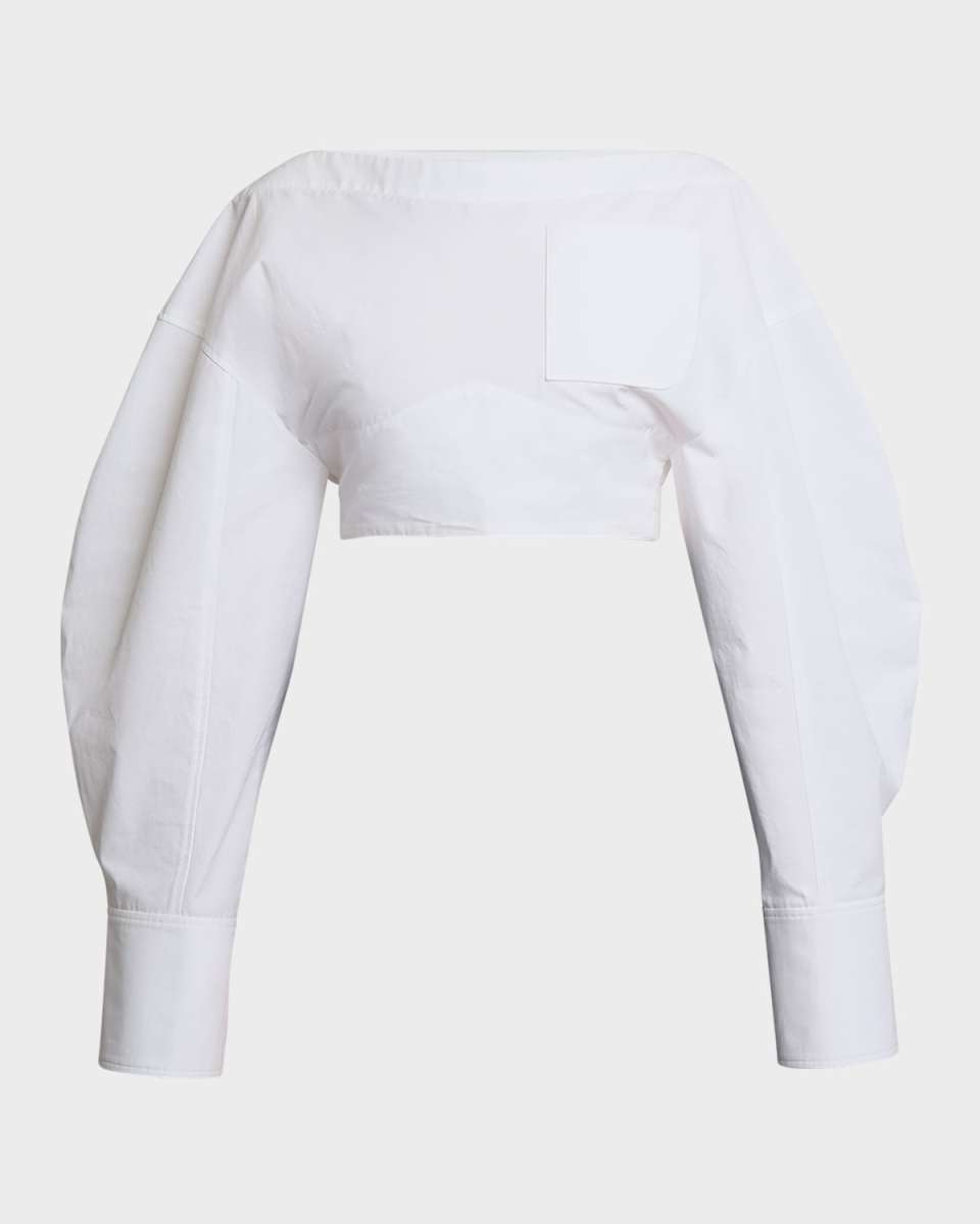 Casaco Long-Sleeve Cutout Crop Top