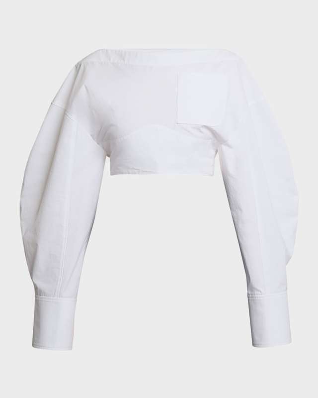 Casaco Long-Sleeve Cutout Crop Top