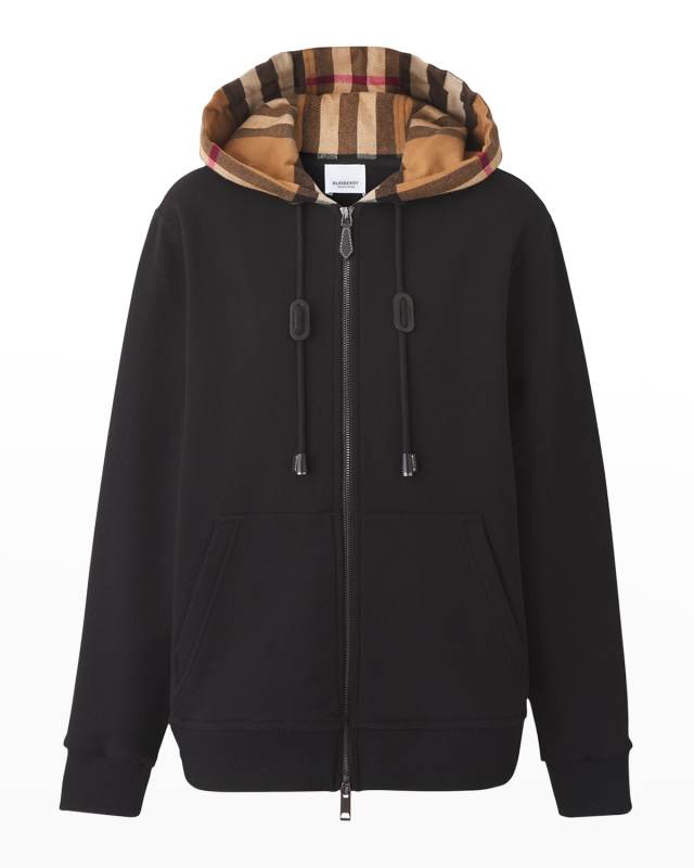 Willow Check-Hood Zip-Up Sweatshirt