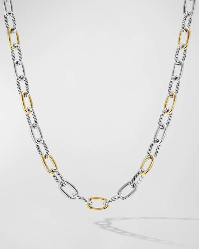 DY Madison Chain Necklace in Silver with 18K Gold, 8.5mm, 18"L