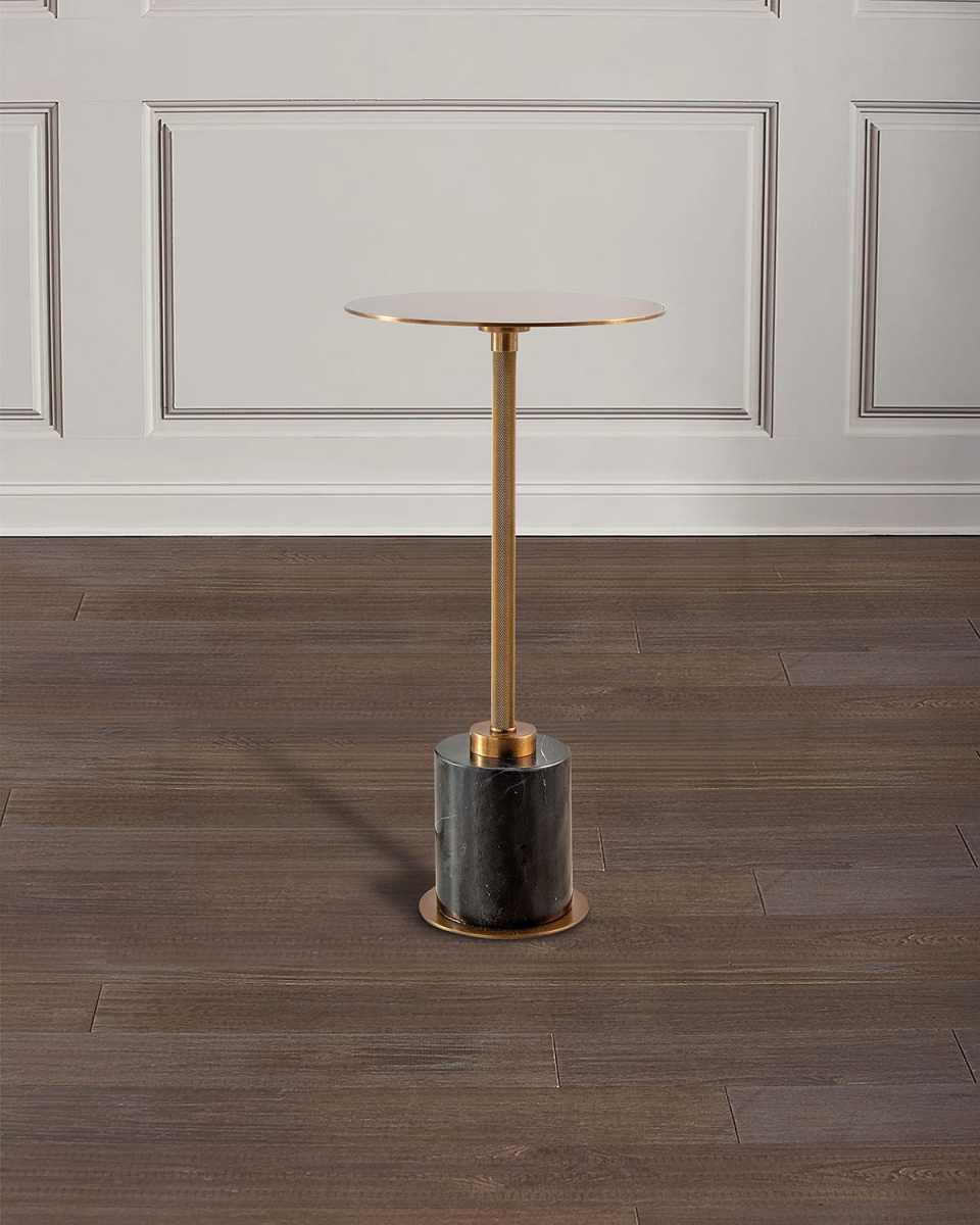 Parliament Antiqued Brass Accent Table