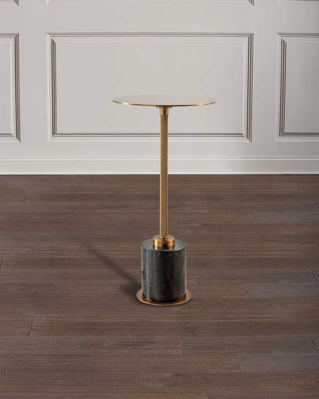 Parliament Antiqued Brass Accent Table