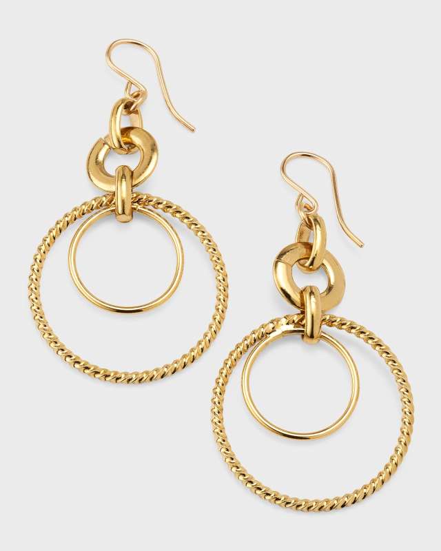 Double Circle Drop Earrings