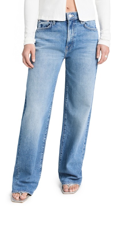 MOTHER Petite Lil Dodger Sneak Jeans Strike A Pose