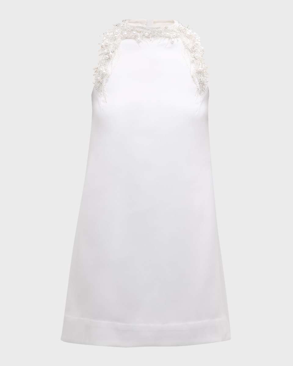 Beaded Antiform Sleeveless Mini Dress