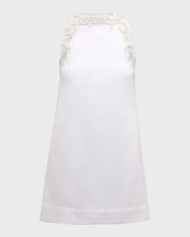 Beaded Antiform Sleeveless Mini Dress