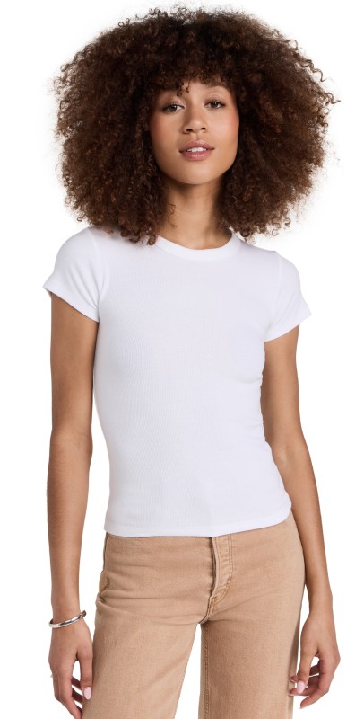 Leset Kelly Rib Tee White