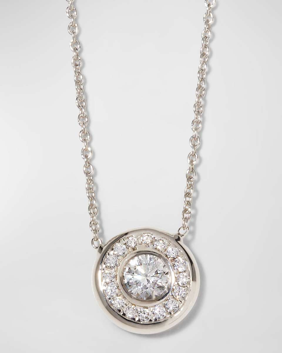 18k Gold Pave Diamond Pendant Necklace