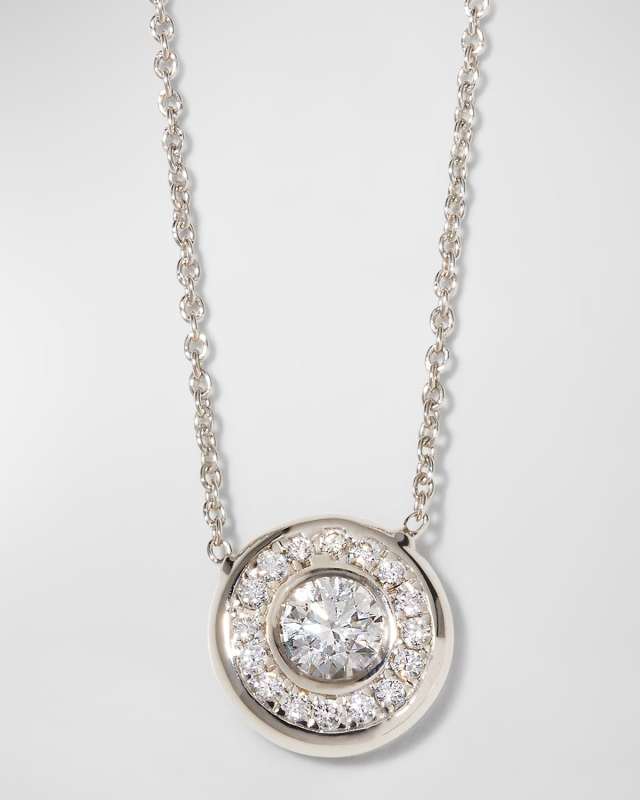 18k Gold Pave Diamond Pendant Necklace