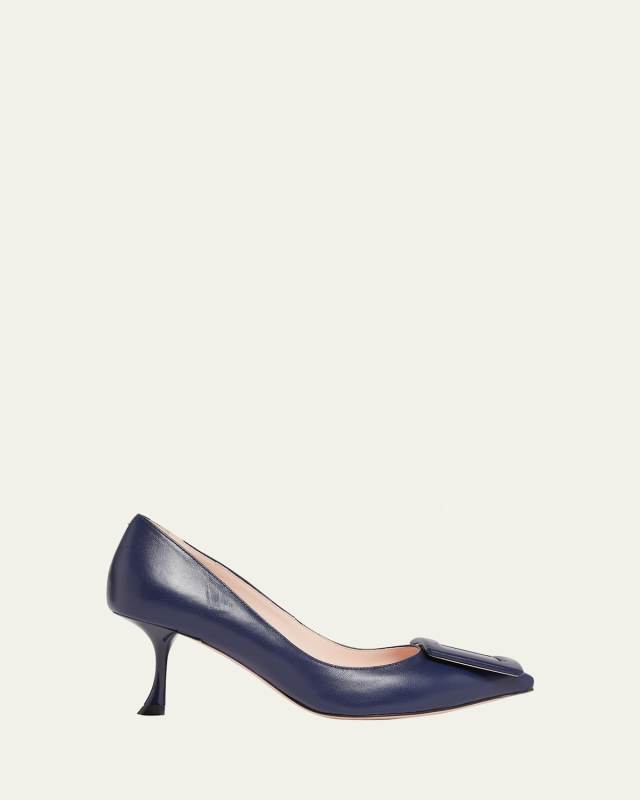 Viv In The City Leather Buckle Pumps