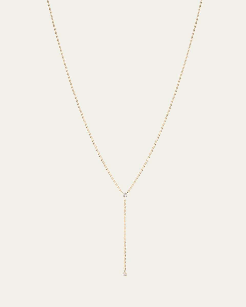 14k Yellow Gold Petite Nude Diamond Solo Lariat