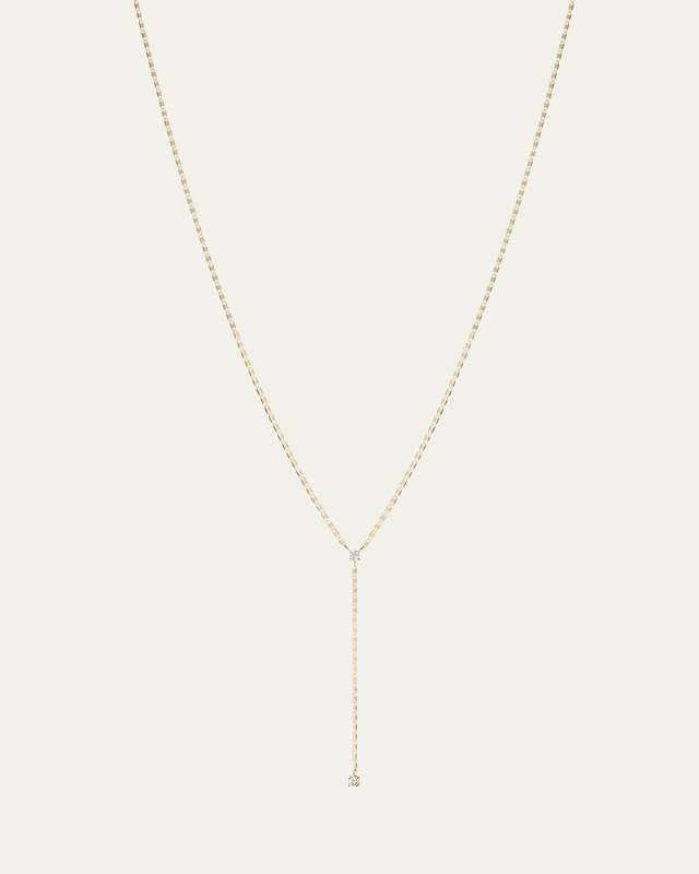 14k Yellow Gold Petite Nude Diamond Solo Lariat