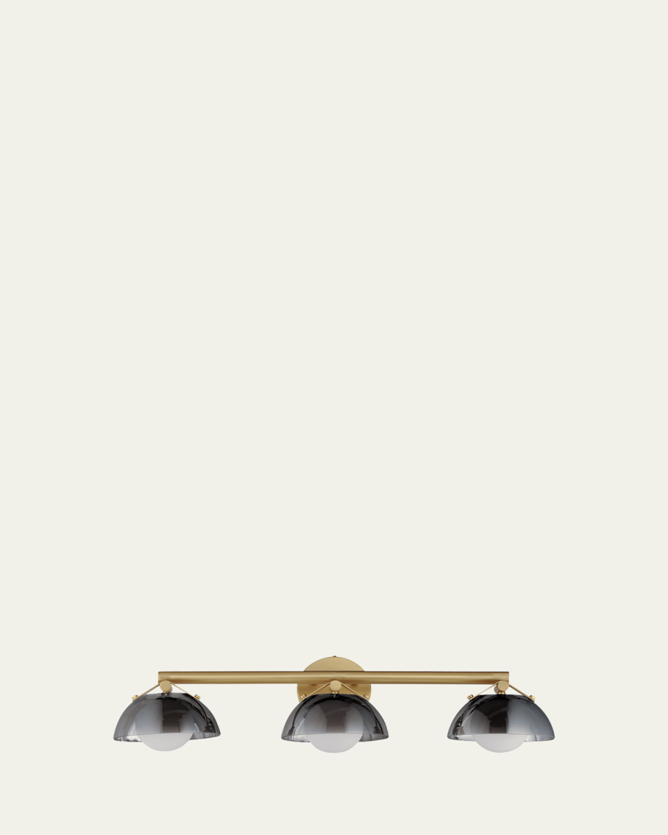 Mat Sanders design from Studio M Domain 3-Light Wall Sconce - Smoke/Brass