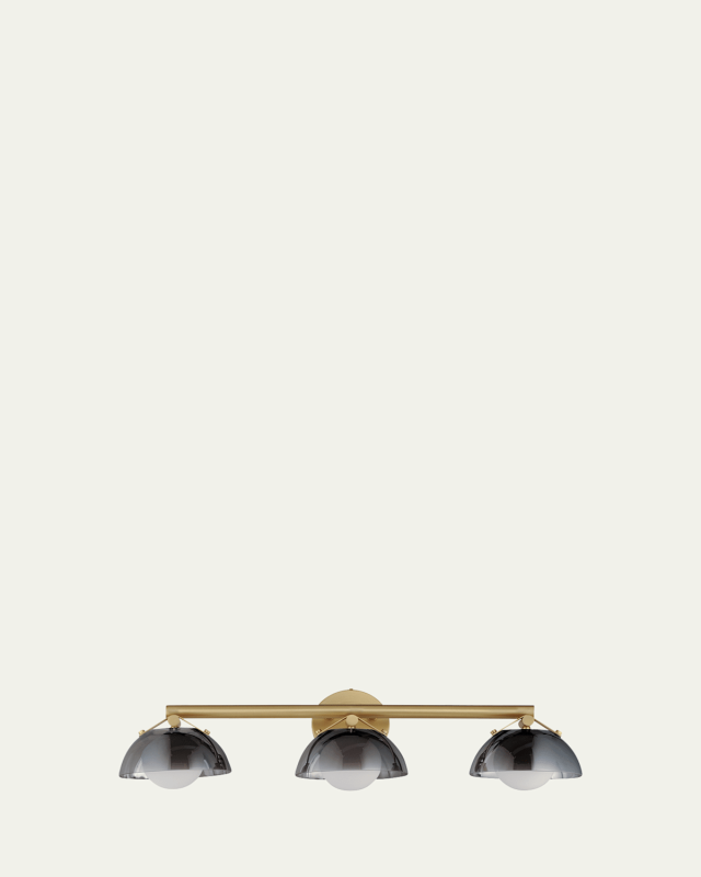 Mat Sanders design from Studio M Domain 3-Light Wall Sconce - Smoke/Brass
