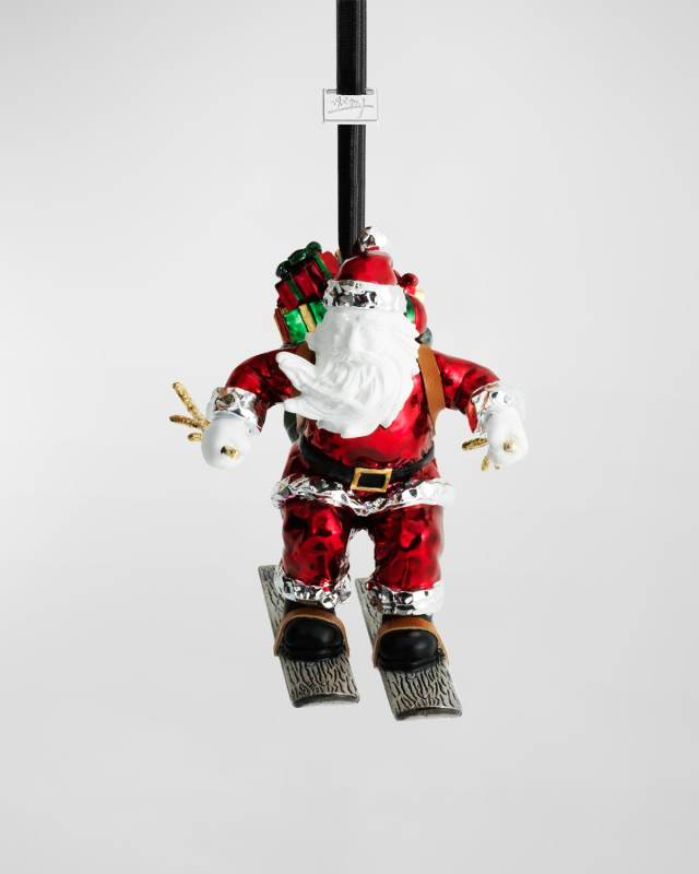 Skiing Santa Ornament