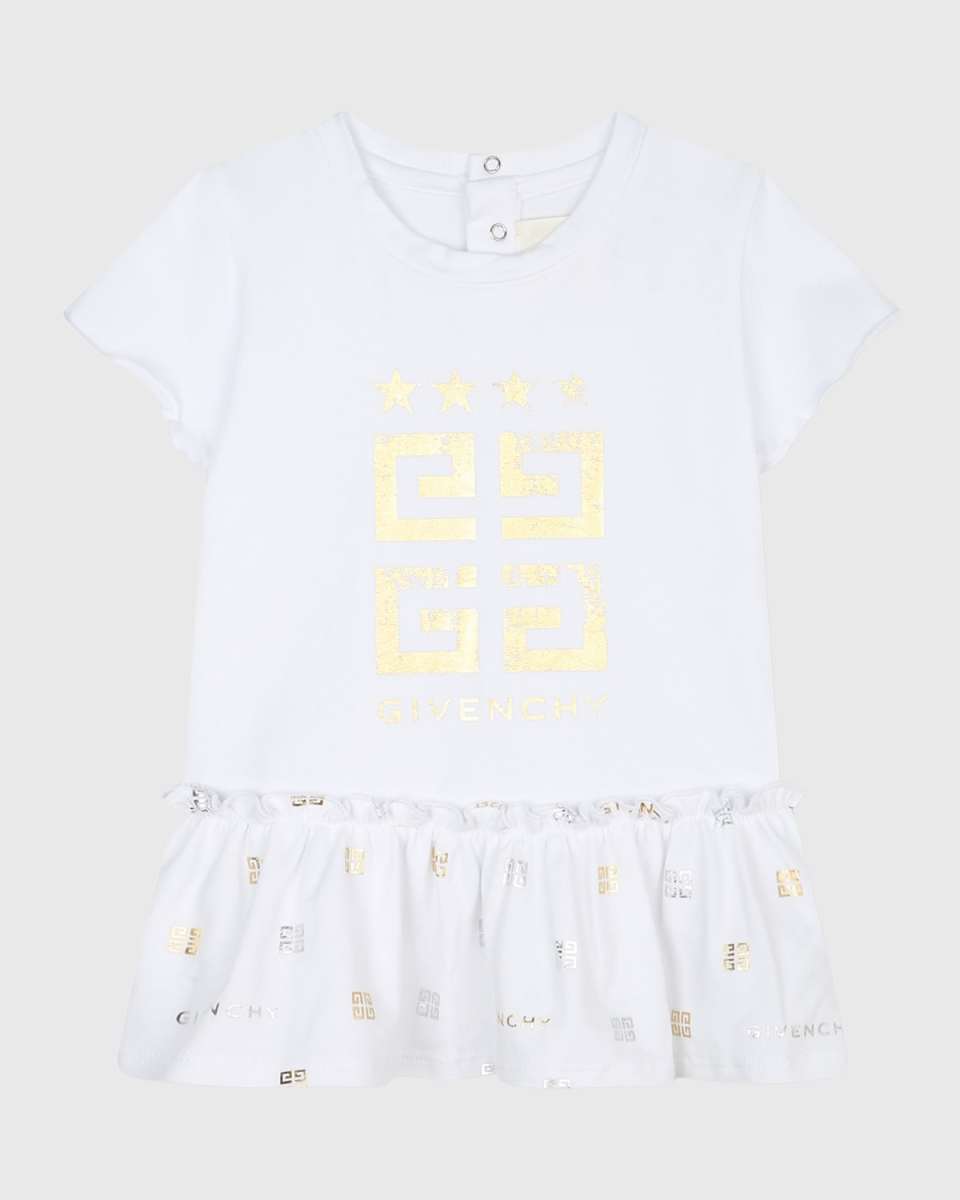 Girl's Metallic Logo 4G Short-Sleeve Dress, Size 12M-3