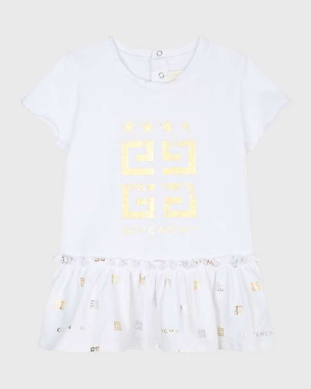 Girl's Metallic Logo 4G Short-Sleeve Dress, Size 12M-3