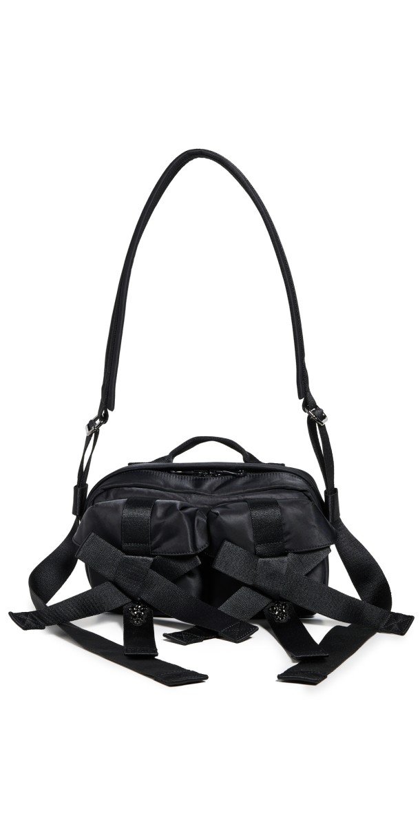 Simone Rocha Beaded Classic Bow Crossbody Bag Black/Jet