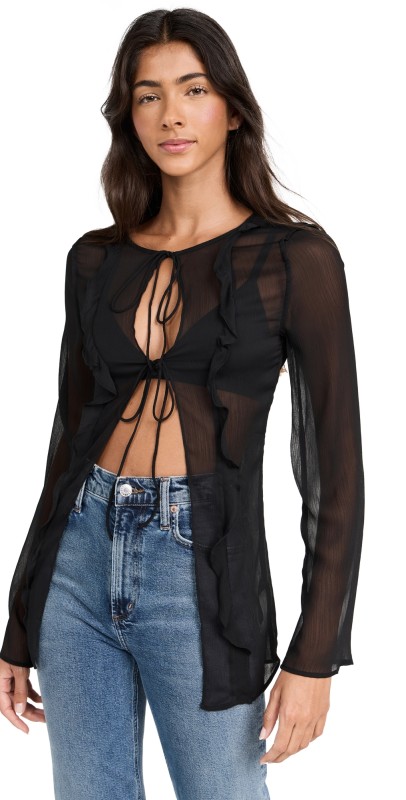 Lioness Barely There Tie Top Onyx