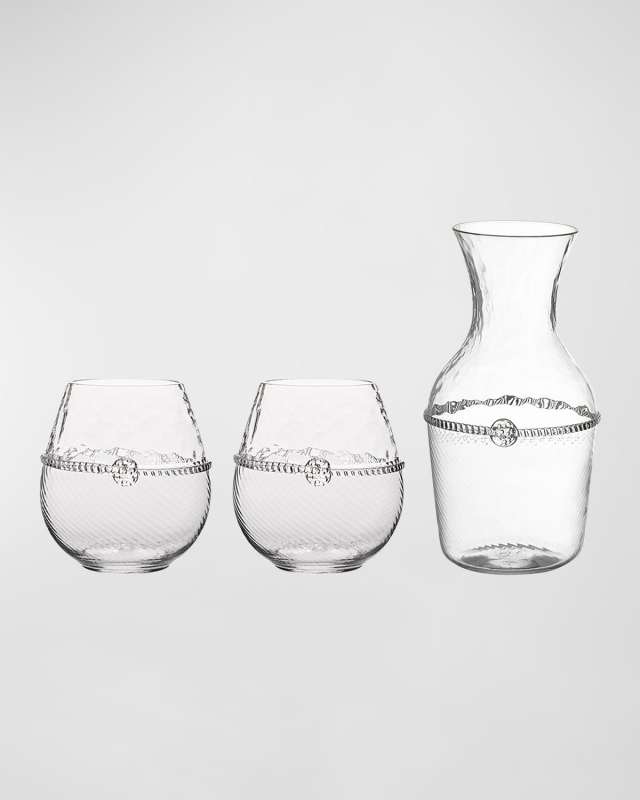 Graham Carafe and Stemless Red Wine Glasses