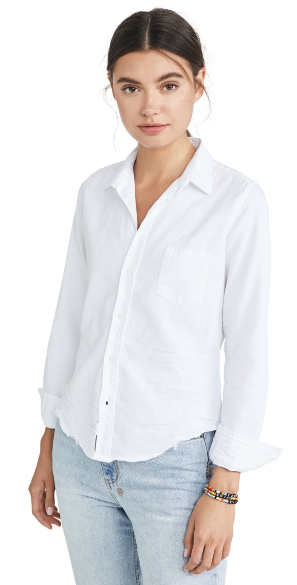 Frank & Eileen Barry Denim Button Down Shirt White Denim