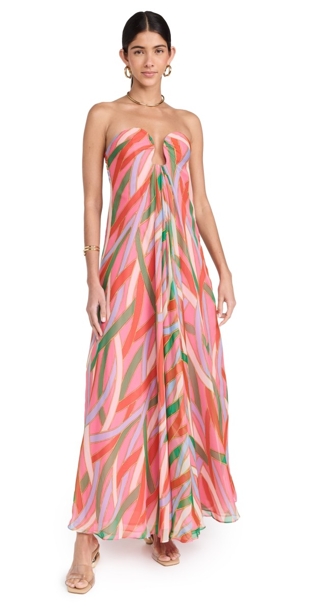 Cult Gaia Misa Gown Vintage Stripe Print