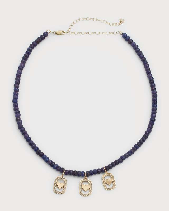 Open Icon Heart Multi Beaded Choker