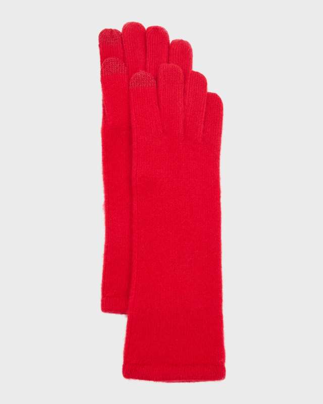 Mid-Length Cashmere Jersey Knit Gloves