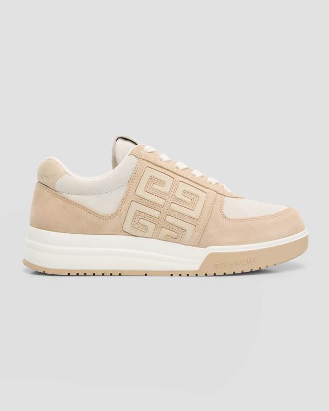G4 Mixed Leather Low-Top Sneakers