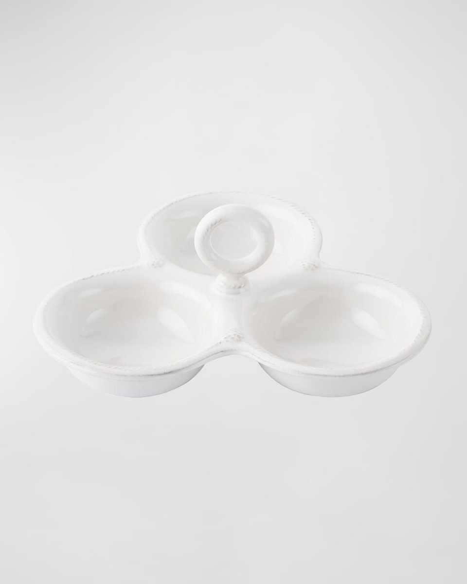 Berry & Thread Whitewash Triple Bowl Server