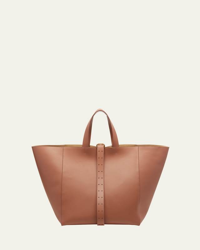 Medium Leather Square Tote Bag