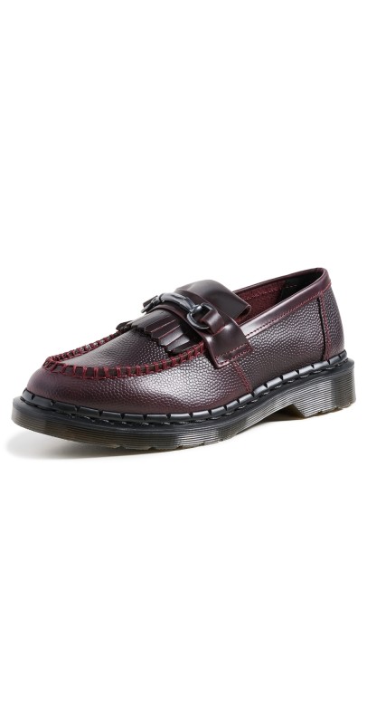 Dr. Martens Adrian Snaffle Loafers Oxblood Atlas Pebble Grain & O
