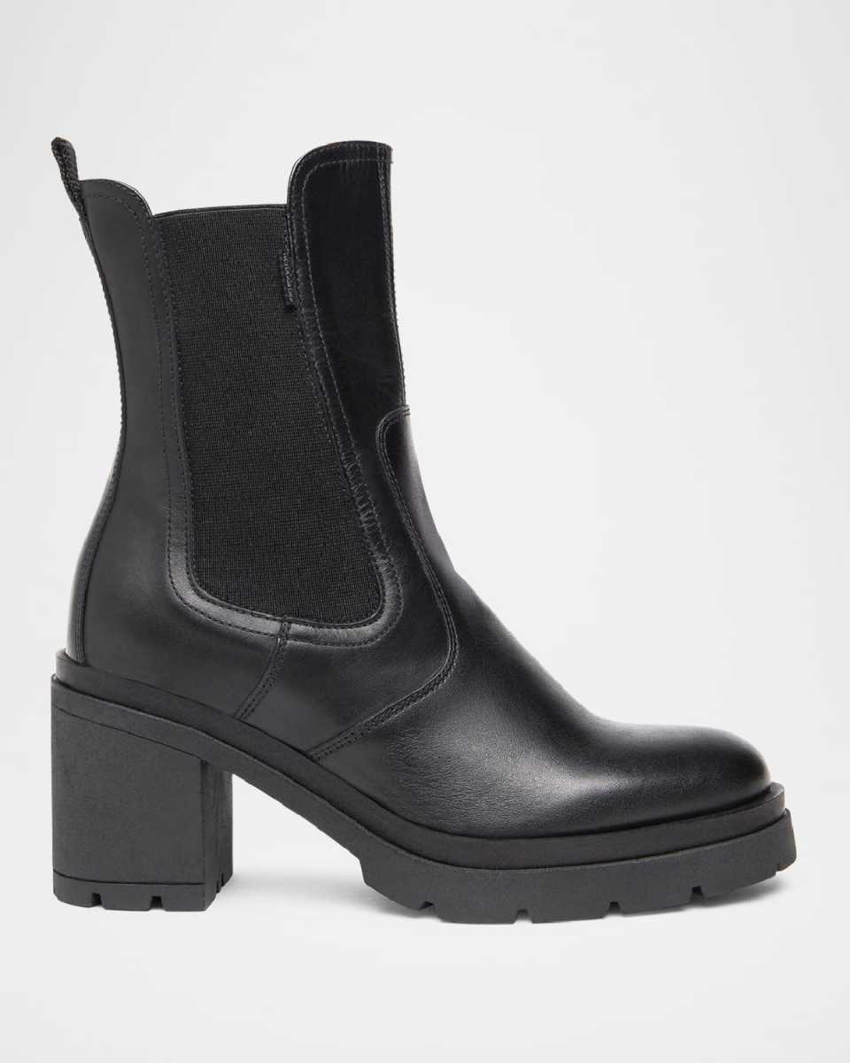 Leather Heeled Chelsea Booties
